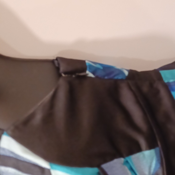 Le Chateau Aqua Print 1 Shoulder Satin Cocktail Dress- Sz. XS - Picture 5 of 10